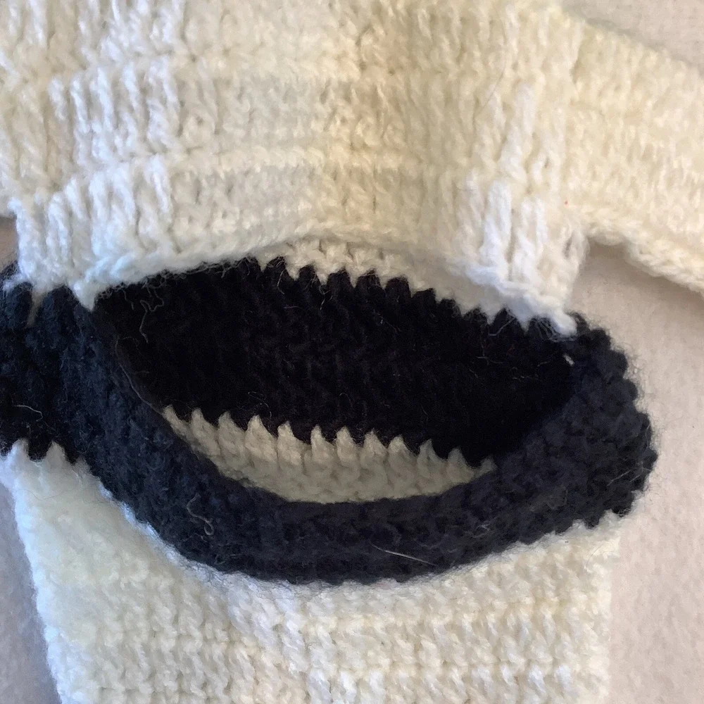 Set Of 2 Snowman Christmas‎ Stockings Handmade Crocheted Holiday